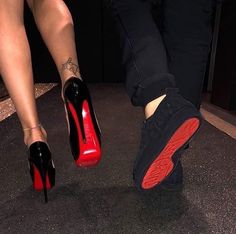 Louboutin Aesthetic, Luxury Couple, Heels Aesthetic, Couple Shoes, Christian Louboutin Heels, Red Bottoms, Couple Outfits