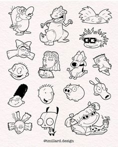 Cartoon Flash Tattoo, Cartoon Flash, Brust Tattoo Frau, 90s Tattoos, 90s Cartoon Characters, Cartoon Tattoo, Cartoon Character Tattoos, Theme Tattoo, Flash Sheet