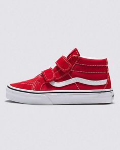 Vans | Kids Sk8-Mid Reissue V Formula One/True White Shoes Vans High-top Canvas Shoes, Sporty School Sneakers By Vans, Sporty Vans Sneakers For School, Red Vans High-top Skate Shoes, Red High-top Vans Skate Shoes, Mid Top Shoes, Vans Store, Vans Kids, High Top Vans