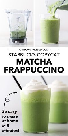 the instructions for making matcha frappuccino