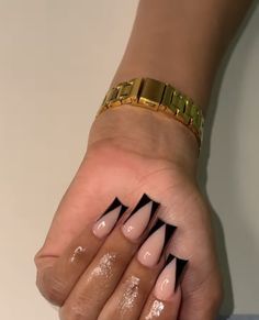 Black Diagonal Tip Nails, Black V Shaped French Tip Nails, Triangle French Tips Nails, Black V Tip French Nails, V Black French Tip Nails, Black French Tip Nails Triangle, Black French Tip Triangle, Medium Coffin Black French Tip Nails, Short Triangle French Nails