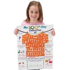 Instantly Display StudentsA Ability To Count From 1 To 100 The centerpiece of this poster is the outline of a blank tee shirt which can be filled in with items collected for 100th Day The poster is sturdy enough for small items such as pasta cereal paper clips or candy to be adhered directly to the tee or students can fill it in by drawing 100 items When students complete the thought provoking questions surrounding the tee they ve created one of a kind posters for a great bulletin board display 100th Day Activities, About Me Poster, Activities For The Classroom, 100 Day Of School Project, Teacher Posters, Creative Teaching Press, Bulletin Board Display, Winter Preschool, 100th Day Of School