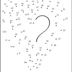 the dot to dot game with a heart and question mark on it's side