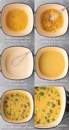 the steps to make broccoli cheese soup