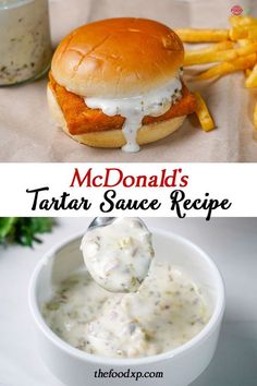 this is an image of mcdonald's tartar sauce recipe