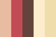 the color palette is brown, beige and red