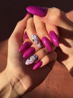 Cartoon Nail Designs, Brown Hair Dye, Anime Nails, Dog Nails, Nails For Kids, Pretty Hands, Nail Tech, Fake Nails, Halloween Nails