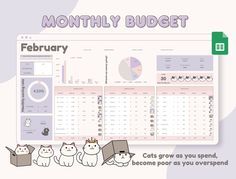 an image of a calendar with cats on it and the words, month by month