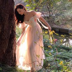 Simple Ethereal Dress, Codage Core Prom Dress, Hyper Feminine Prom Dress, Fairy Tulle Dress, Jennifercore Outfits, Wedding Fairy Dress, Fairy Prom Dress Fairytale, Ethereal Aesthetic Outfits Casual, Bridesmaid Dresses Fairytale