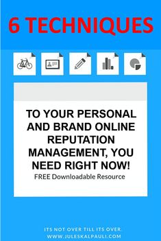 the front cover of an ebook with text that reads 6 techniques to your personal and brand online