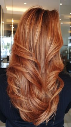 Achieve a sun-kissed look with copper peach balayage that glows in the light. Visit our site for more summer-inspired hair color ideas. Save this pin for your next warm-weather hair transformation! Ginger Hair With Copper Highlights, Ginger Hair With Light Highlights, Light Copper Hair With Highlights, Light Copper Balayage, Fall Hair Colors For Redheads, Different Types Of Copper Hair, Bright Copper Highlights, Copper Dimensional Hair, Copper Hair Tones Shades