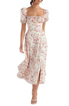 HOUSE OF CB Tallulah Floral Cotton Blend Sundress | Nordstrom Womens Boho Dresses, Boho Floral Maxi Dress, Long Knitted Dress, Elastic Waist Dress, Boho Summer Dresses, Boho Maxi Dress, Boho Women, Casual Summer Dresses, Pattern Floral