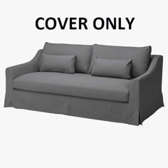 a gray couch with four pillows on the back and one arm folded up to it's side