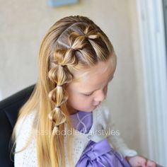 Bubble Braid Tutorial, Braid Tutorials, Hairstyles Girl, Cute Toddler Hairstyles, Girly Hairstyles, Waterfall Braids, Bubble Braid, Kid Hair, Girl Hair Dos