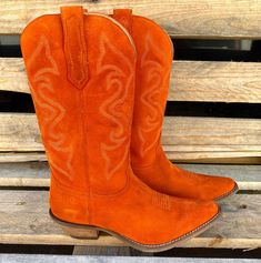 Our Homeward Bound Boots are now available in ORANGE!! Traditional Fitted Boots For Fall, Fall Rodeo Embroidered Boots, Traditional Boots For Rodeo In Fall, Traditional Fall Rodeo Boots, Traditional Rodeo Boots For Fall, Casual Embroidered Snip Toe Boots, Fitted Orange Boots For Fall, Red Suede Boots, Cute Cowgirl Boots