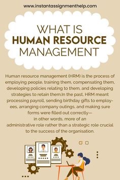 an info poster with the words what is human resource management and how to use it