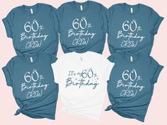 It's My 60th Birthday Shirt, It's My Birthday T, 60th Birthday Crew Shirt for Woman, Birthday Party Shirt, Custom Birthday Group Shirts From the dropdown boxes next to the image, select the size and color of your t-shirt. Please keep in mind that actual colors can slightly vary from the screen colors. Choose the quantity. Hit ADD TO CART. Repeat previous steps for adding more shirt for your family and loved ones. When you are done, proceed to the checkout. AND now your order is complete T-shirt 60th Birthday Shirts For Women Group, 60th Birthday Tee Shirt Ideas, 60th Birthday Trip Shirts, 60th Birthday Shirts For Group, 60th Birthday Shirt, 60th Birthday Shirts For Women, Squad Shirt