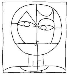 a drawing of a woman's face with lines in the shape of a rectangle