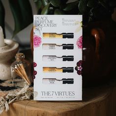 Perfume Discovery Set 2024 Edition - The 7 Virtues - The 7 Virtues Beauty Inc. The 7 Virtues, 7 Virtues, Perfume Wishlist, Vanilla Woods, Aromatherapy Benefits, Vanilla Coconut, Natural Scents, Perfume Oils, Aromatherapy