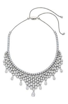 A twinkling garland of mixed-cut cubic zirconia enchants this glamorous collar necklace plated in polished rhodium for a timeless touch. 15" length; 3" extender Cubic zirconia/rhodium plate Imported Film Aesthetic, Collar Necklace, Rhodium Plated, Womens Jewelry Necklace, Cubic Zirconia, Jewelry Necklaces, Nordstrom, Plating, Women Jewelry