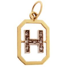 . Letter H, Gold Letters, Vintage Diamond, Gold Charm, Lettering Alphabet, Initials, Frame, Gold