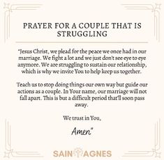 a prayer for a couple that is struggling