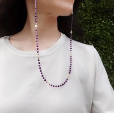 Return to Origin 4mm Amethyst Necklace Set - Yun Boutique Elegant Purple Beaded Necklace With Gemstones, Elegant Single Strand Amethyst Beaded Necklace, Elegant Purple Beaded Gemstone Necklace, Elegant Purple Gemstone Beaded Necklace, Elegant Purple Round Beaded Necklaces, Elegant Adjustable Purple Beaded Necklaces, Elegant Adjustable Purple Beaded Necklace, Asian Jewelry, Number 9