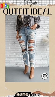 A New Direction Boyfriend Jeans Casual Distressed Bottoms For Fall, Distressed Bottoms For Day Out In Fall, Casual Ripped Jeans For Winter, Ripped Bottoms For Day Out In Fall, Casual Distressed Bottoms For Day Out, Distressed Casual Bottoms For Day Out, Trendy Spring Weekend Bottoms, Casual Ripped Jeans, New Directions