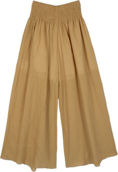 A smooth palazzo pants in a smooth beige color that you can wear every season.  These loose-fitting pants are extremely comfortable and are made of lightweight cotton fabric. #tlb #SplitSkirtsPants #vacationclothing #WideLegPants #BeigePants #HippiePants Beige Cotton Wide Leg Full-length Pants, Beige Cotton Wide Leg Full Length Pants, Beige Cotton Full Length Wide Leg Pants, Beige Cotton Harem Pants For Loungewear, Khaki Wide Leg Ankle-length Pants With Elastic Waistband, Khaki Ankle-length Wide Leg Pants With Elastic Waistband, Chic Beige Wide Leg Cotton Pants, Cotton Ankle-length Culottes In Solid Color, Neutral Cotton Wide Leg Ankle-length Pants