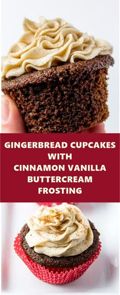 gingerbread cupcakes with cinnamon vanilla buttercream frosting are the perfect dessert