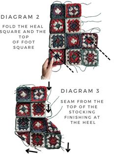 the diagram shows how to crochet squares in granny's afghans with instructions