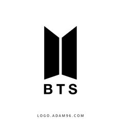 the logo for bts is black and white with an open door in the middle