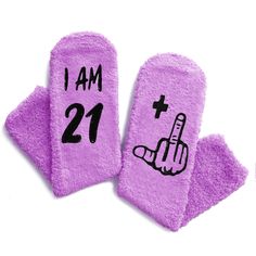 BIRTHDAY GIFTS FOR WOMEN: These purple socks could be the perfect birthday gift for your mom, wife, sister, aunt, daughter, sister in law, daughter in law, or female friend. GIFTS FOR HER: Say it with socks - "I AM 21+1." These are suitable for any holiday gifts, such as Birthday gifts, White Elephant gifts, Christmas gifts. SIZE & MATERIAL: These fluffy birthday socks are made of plush coral fleece, providing ultimate comfort and warmth. Designed to fit women’s shoe sizes 6-10. Our fuzzy socks Birthday Gifts Ideas For Women, Gifts Ideas For Women, Purple Socks, Christmas Festivities, Retirement Gifts For Women, Non Slip Socks, Birthday Gifts For Teens, 65th Birthday