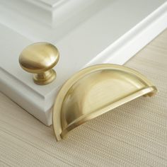 an image of a gold door handle on a white door