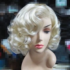 Sexy Lady&apos;s Light Golden Blonde Curly Cosplay Wig Costume Party Full Hair Wigs Blonde Curly Wig, Cosplay Hair, Halloween Wigs, Natural Wigs, Short Hair Wigs, Cheap Hair Products, Red Wigs, Wavy Curly Hair, Costume Wigs