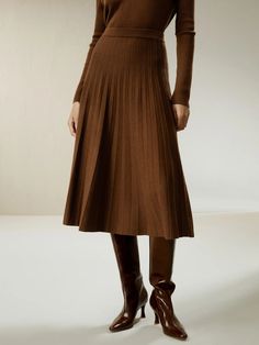 Collegiate Ultra-fine Merino Wool Skirt Silk Clothes, Silk Nightwear, Collegiate Style, Camisole Set, Striped Midi Skirt, Wool Flannel, Silk Knit, Linnet, Wool Skirt