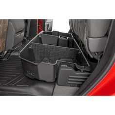 Clean up the contents of your cab with Rough Countrys Custom-Fit Under Seat Storage Compartment. These handy under seat truck storage compartments offer an easy way to store your gear with a custom, contoured look that blends in seamlessly with your vehicles factory design. Keep your tools, gear, and other odds and ends organized and stowed away while conveniently stowed away under the rear seats. Each under seat storage tray is constructed from a durable, high-density thermoplastic material tha Toyota Tundra Accessories, Chevy Trucks Accessories, Tundra Accessories, Truck Bed Organization, Under Seat Storage, Tundra Truck, Cool Truck Accessories, Truck Bed Storage, Truck Storage