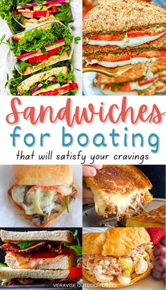 Sandwiches For Boating Recipes Boat Sandwiches, Beef Grilled Cheese, Vacation Meal Planning, Easy Sandwiches, French Dip Sliders, Vegan Chicken Salad, Blt Recipes