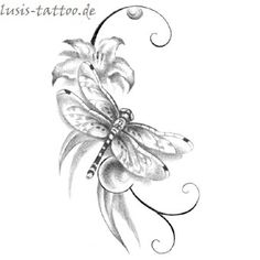 a drawing of a flower with a dragon on it's back and the words bliss tattoo