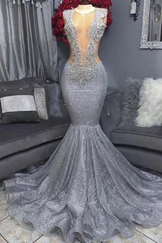 #promdress #prom #dress #eveningdress #promdresses #fashion #dresses #wedding #weddingdress #k #partydress #ballgown #gown #style #abiball #formaldress #homecoming #bride #eveninggown #promseason #bridesmaids #abendkleid #pageant #shopping #promgirl #cocktaildress #formal #promgown #love #bridal Prom Dress For Dark Skin Black Women, Grey Sweet 16 Dresses, Mermaid Blue Prom Dress, Silver Blue Prom Dress, Prom Dresses On Black Girls, Sliver Prom Dresses Black Couple, Prom Dresses Black People, Euphoria Prom Dress, Silver And Black Prom Dress