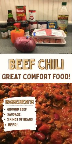 Beef chili One Pot Chili Recipe, One Pot Chili, Family Favorite Casseroles, Food For Dinner