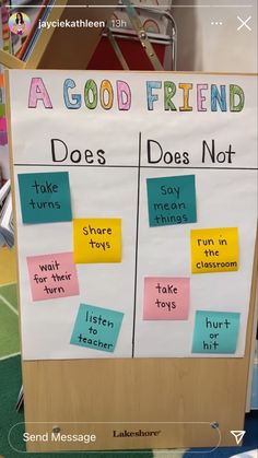 a good friend does not poster with post it notes on the front and back side