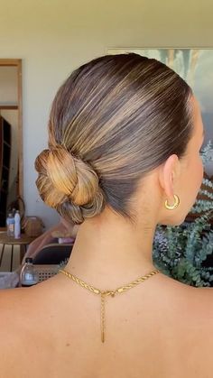 Low Bun Wedding Hair, Slick Bun, Bob Haircut Ideas, Competition Hair, Cute Bob, Bridesmaid Hair Makeup, Ball Hairstyles