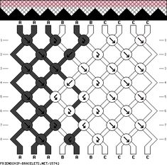 the pattern is shown in black and white, with different patterns on each one side