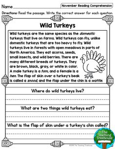 Baking Thanksgiving, Thanksgiving Reading Comprehension, November Reading, Thanksgiving Football, First Grade Worksheets