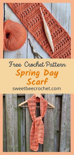 the crochet pattern for spring day scarf