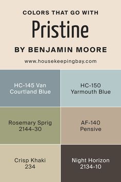 the colors that go with pristine by benjamin moore for house keeping baby