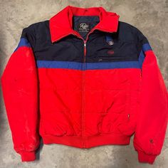 Brand: Roffe Color: Red Size: Men’s Small Condition: Gently Used - Good - Needs Dry Cleaning Please Note: Color May Vary Slightly Due To Screen And Lighting. All Items, Unless Marked Nwt, Are Gently Used And May Have Signs Of Wear. Vintage Items Are 20-40 Years Old!!! We Try To Call Out Any Flaws/Imperfections In The Description. Please View All Photos For Condition And Feel Free To Message Me For More Pictures Or Measurements. Please Wash All Items Prior To Wear. Want This Piece For A Lower Pri Casual Red Outerwear For Cold Weather, Red Winter Sports Outerwear, Red Outerwear For Winter Sports, Casual Red Outerwear For Winter Sports, Urban Red Sports Outerwear, Red Padded Collar Outerwear For Streetwear, Red Outerwear With Padded Collar For Streetwear, Casual Red Outerwear With Padded Collar, Red Padded Collar Outerwear For Outdoor