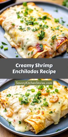 Want to elevate your seafood dinner game? These Creamy Shrimp Enchiladas are packed with flavor and easy to make, making them a fantastic choice for any night. Save this recipe for a special dinner that will leave everyone asking for seconds! Shrimp Enchilada Casserole, Crab Enchiladas Recipe, Crawfish Enchiladas Recipe, Seafood Dinner Ideas, White Sauce Enchiladas