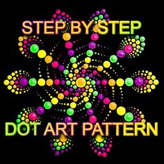 the words stepbystep dot art pattern on a black background